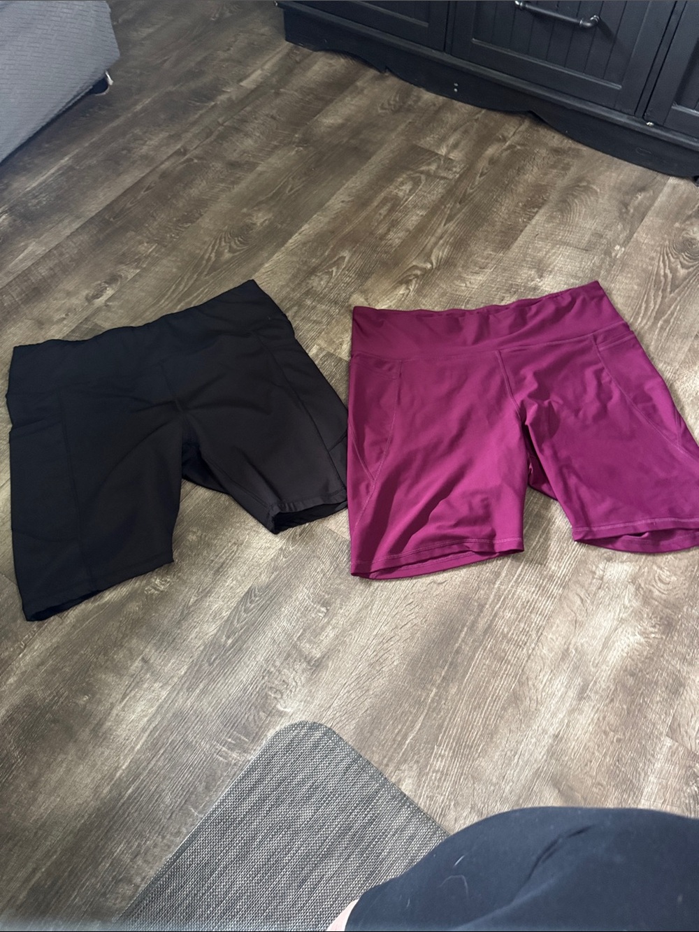 Women’s High-Rise Performance Bike Shorts — Black & Plum